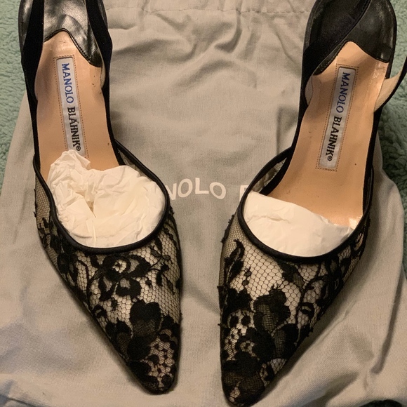 Manolo Blahnik Shoes - Manolo Blahnik Carolyne Black Lace